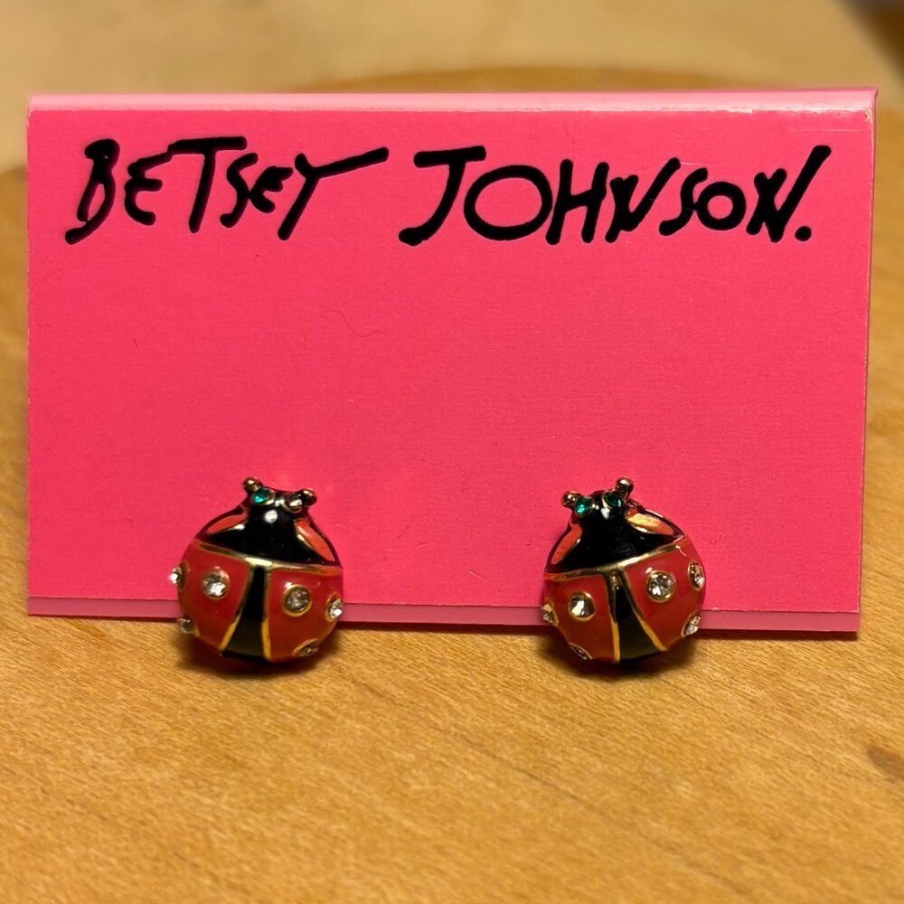 Betsey Johnson Ladybug Stud Earrings